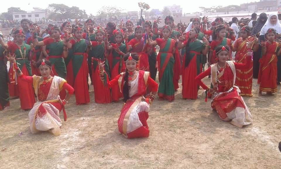 Students participating in athletics