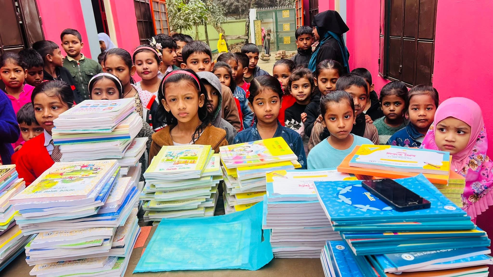 Students reading in the school library